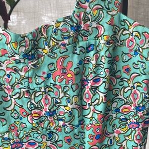 Tracy Negoshian Abstract Teal Dress